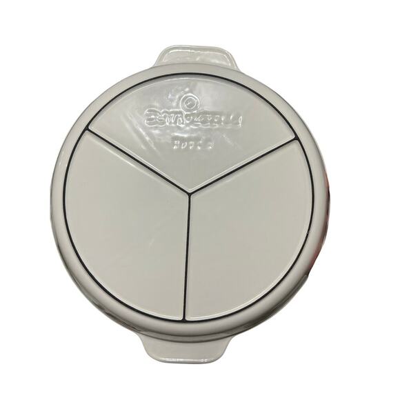 Vintage Prizer Ware Enamel Cast Iron Casserole Skillet White Green Ivy Heavy - Picture 2 of 5